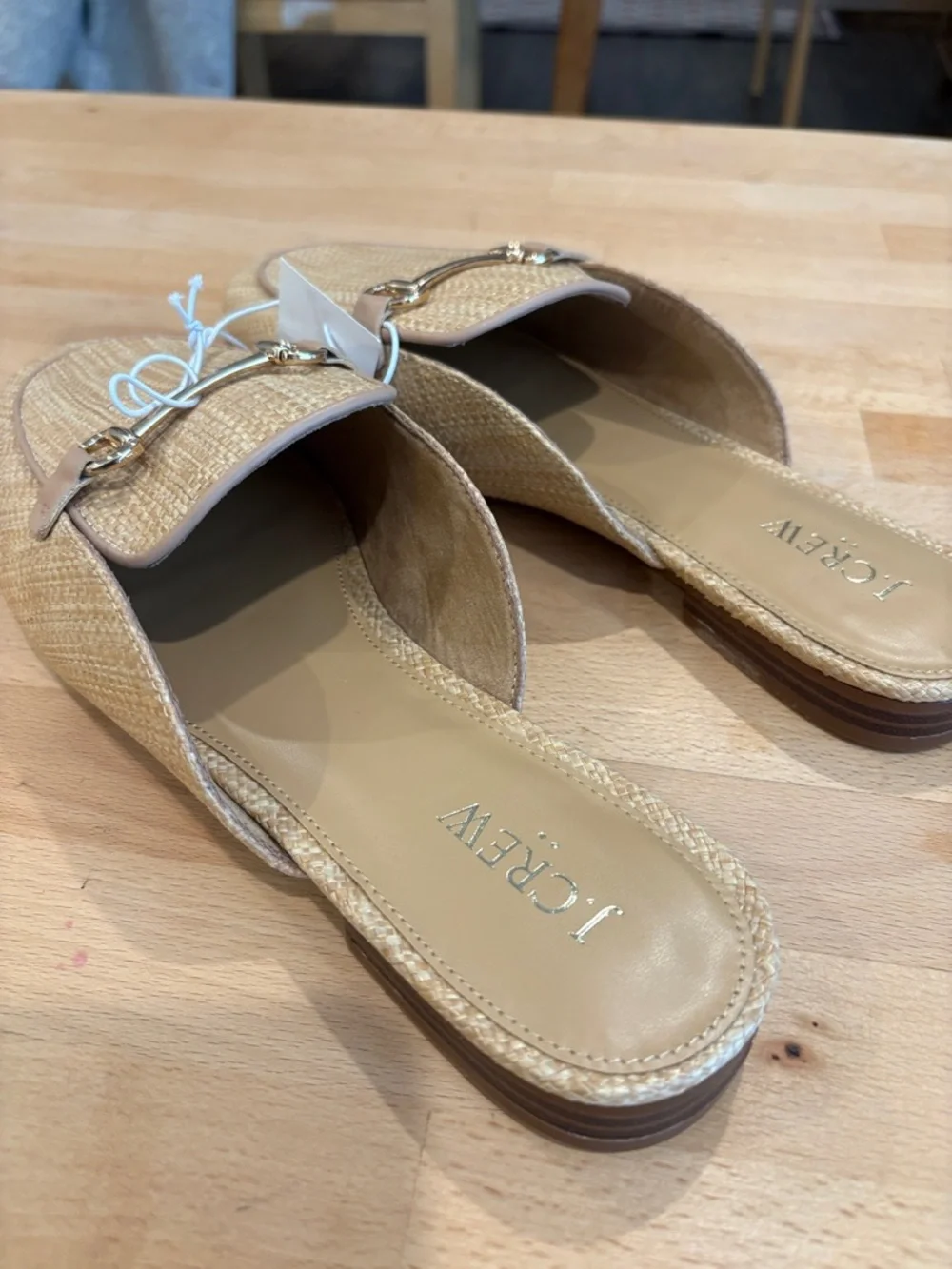 J. Crew Natural Straw Slip-On Horsebit Mules - Picture 3 of 5